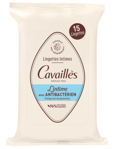 Rogé Cavaillès Lingettes Intimes Anti-Bactériennes 15 Unités