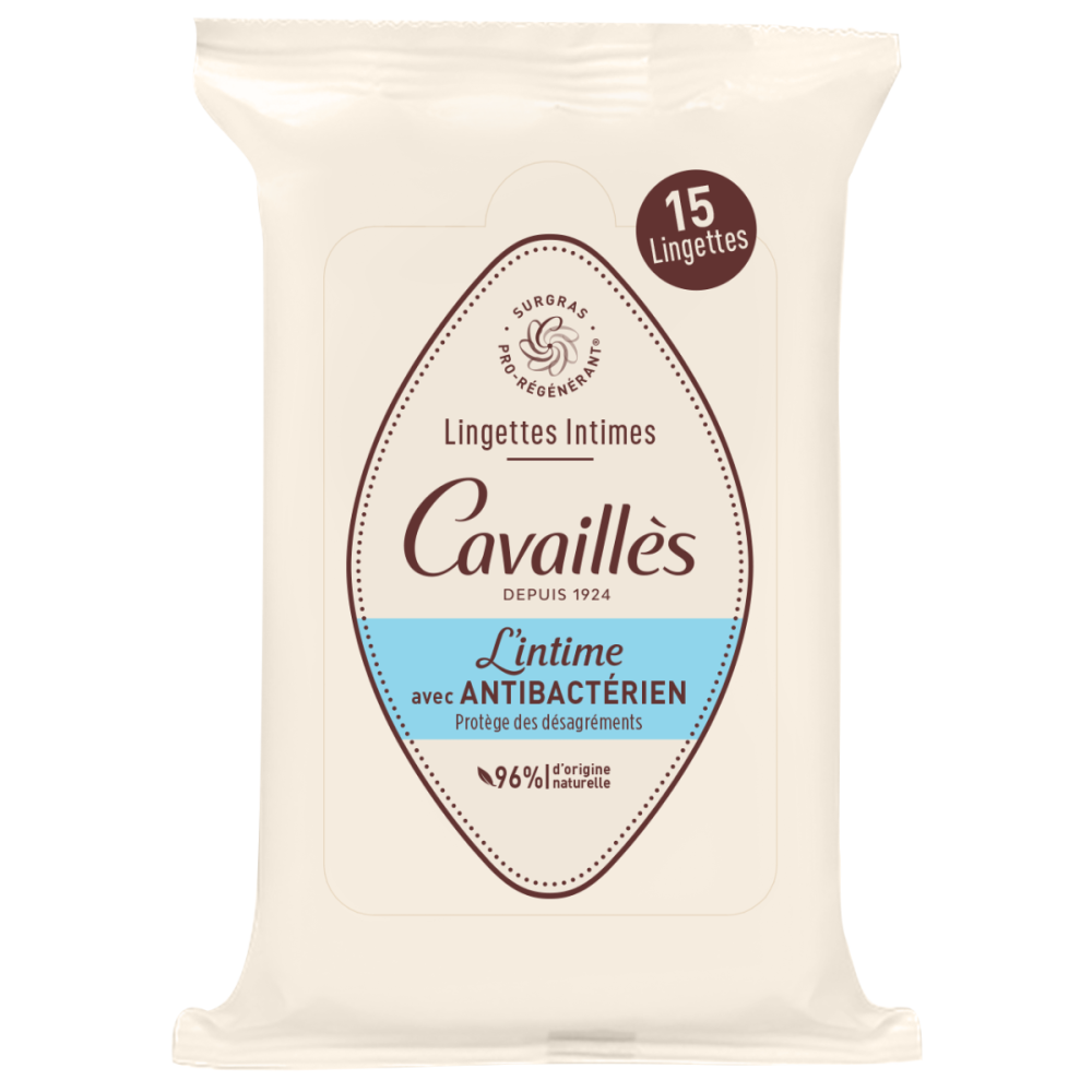Rogé Cavaillès Lingettes Intimes Anti-Bactériennes 15 Unités