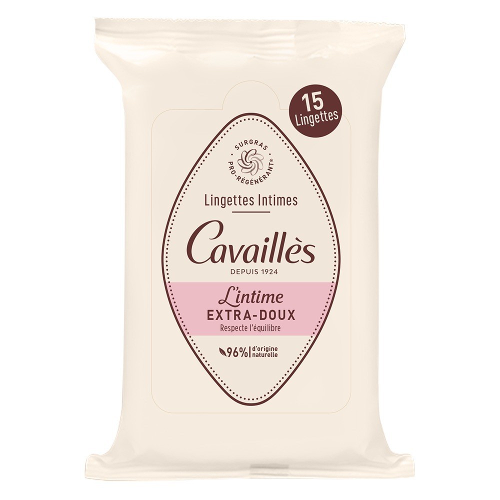 Rogé Cavaillès Lingettes Intimes Extra Douces - 15 Unités