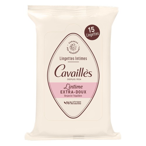 Rogé Cavaillès Lingettes Intimes Extra Douces - 15 Unités