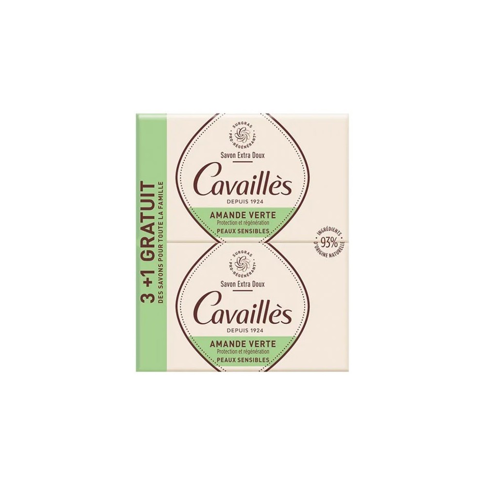 Rogé Cavaillès Savon Parfumé Amande Verte – Lot 3x250g + 1 Offert