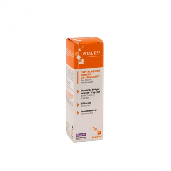 Ineldea Vital D3 complément alimentaire flacon 20 ml Ineldea Vital D3 complément alimentaire flacon 20 ml