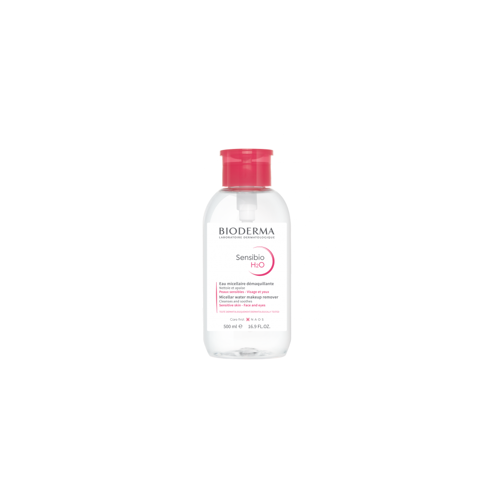 Bioderma Sensibio H2O pompe inversée eau micellaire apaisante 500 ml