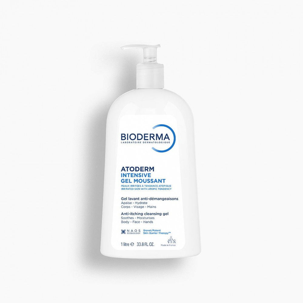 Bioderma Atoderm Intensive Gel Moussant Nettoyant Surgras 1 Litre