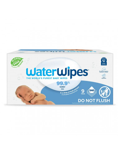 WaterWipes Super Pack Éco 540 Lingettes (9 x 60)