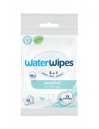 WaterWipes "On the Go" Format de Poche 10 Lingettes