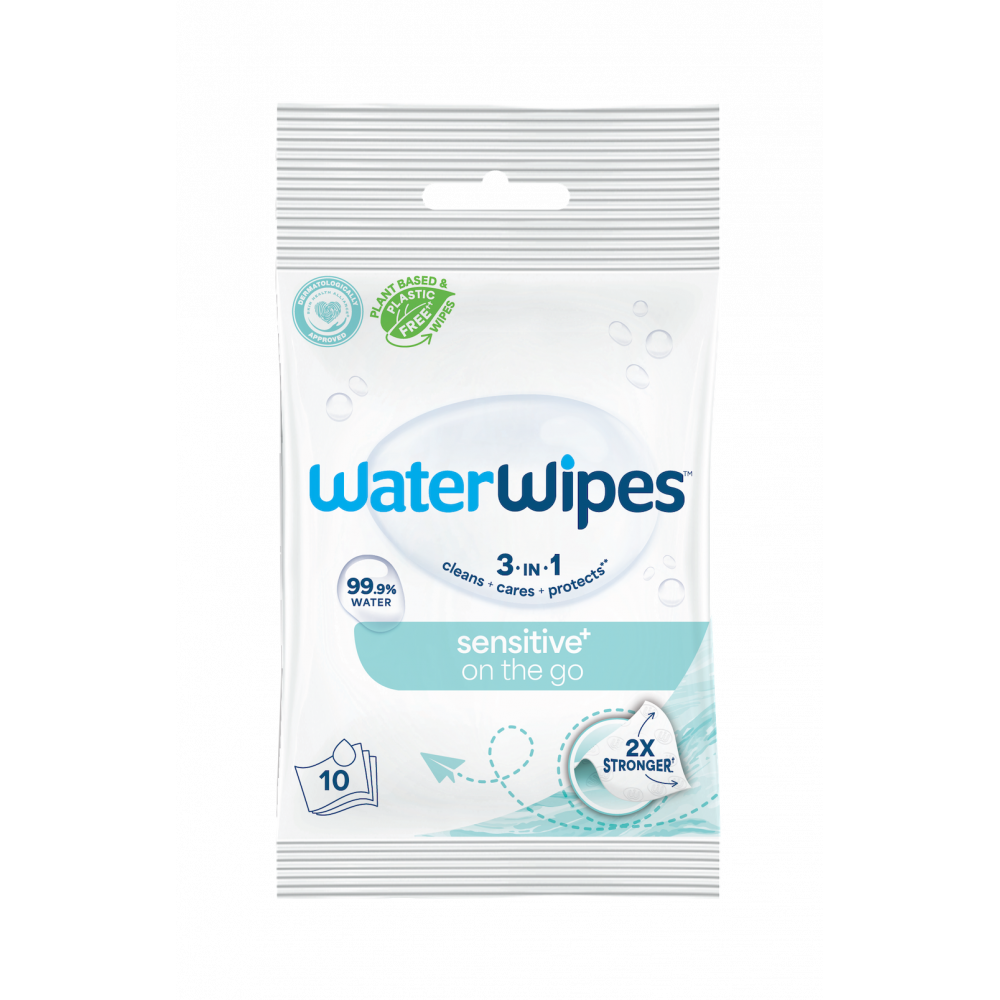 WaterWipes "On the Go" Format de Poche 10 Lingettes