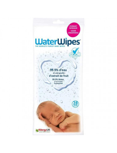 WaterWipes BIO Format Voyage 28 Lingettes Biodégradables