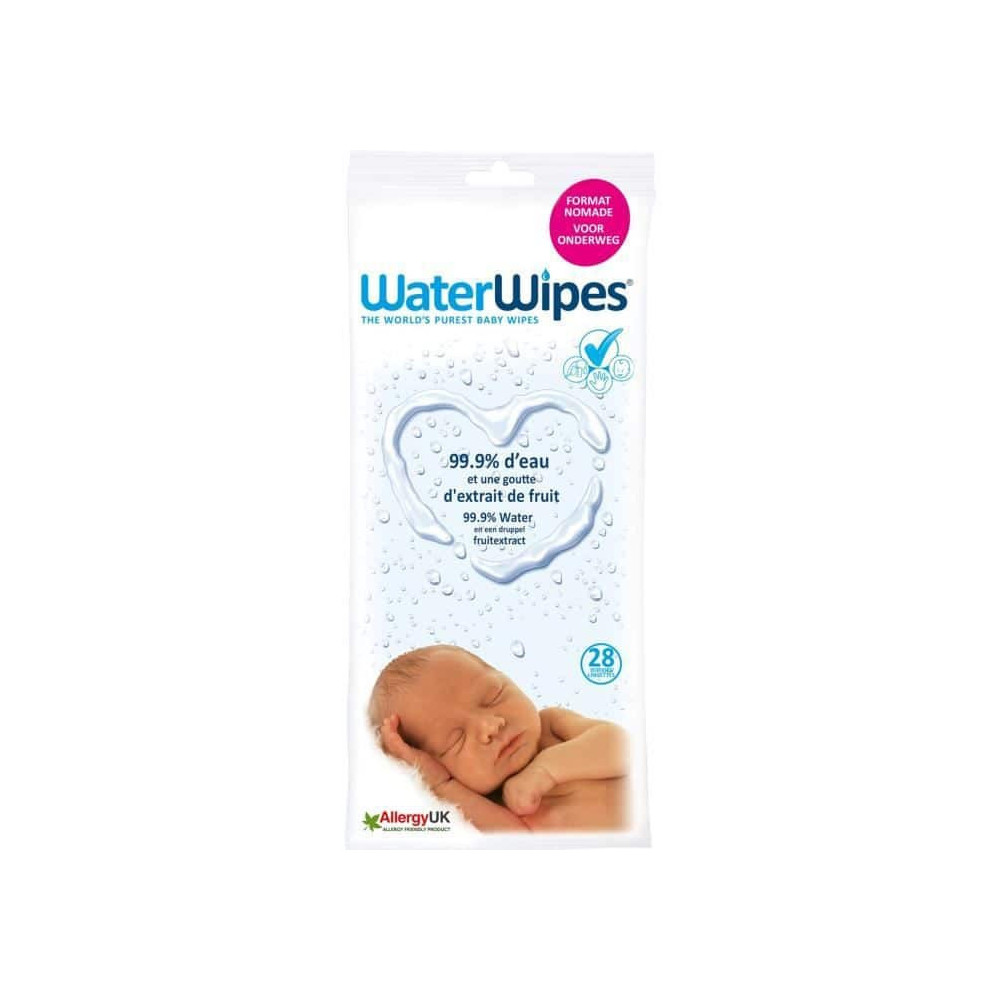 WaterWipes BIO Format Voyage 28 Lingettes Biodégradables