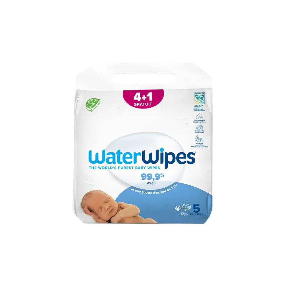 WaterWipes BIO Pack Éco 240 Lingettes Biodégradables (4 x 60)