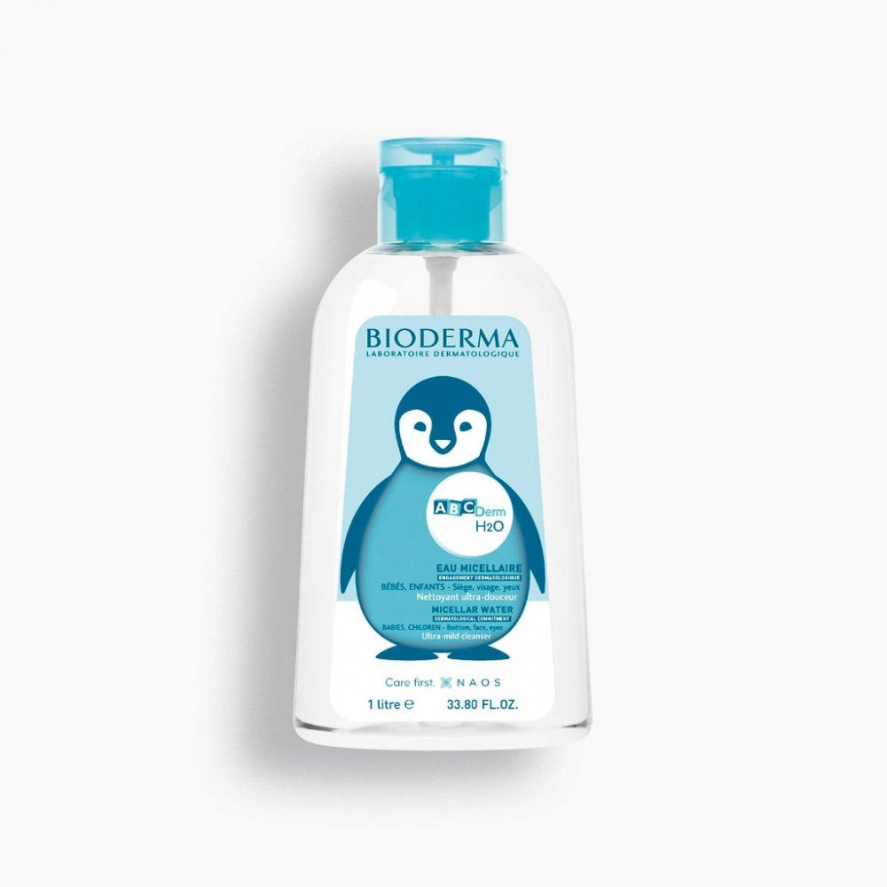 Bioderma ABCDerm H2O Eau Nettoyante Pompe Inversée – 1 L