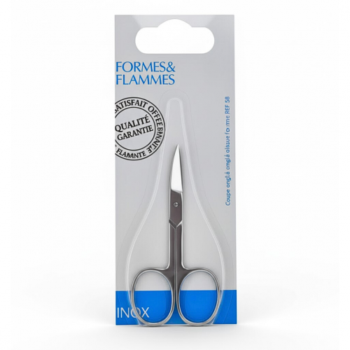 Formes & Flammes Ciseaux à Ongles Courbes Acier Forgé Inoxydable Poli