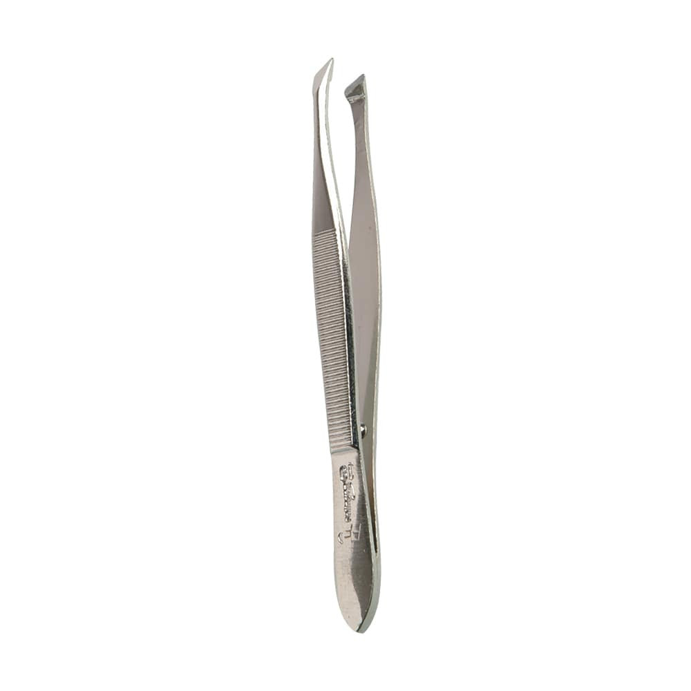 Formes & Flammes Pince à Épiler Longue Mors Biais Nickelée – 9 cm