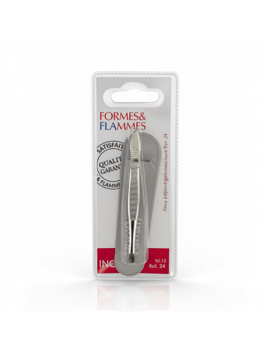 Formes & Flammes Pince à Épiler Longue Mors Carrés Nickelée – 9 cm