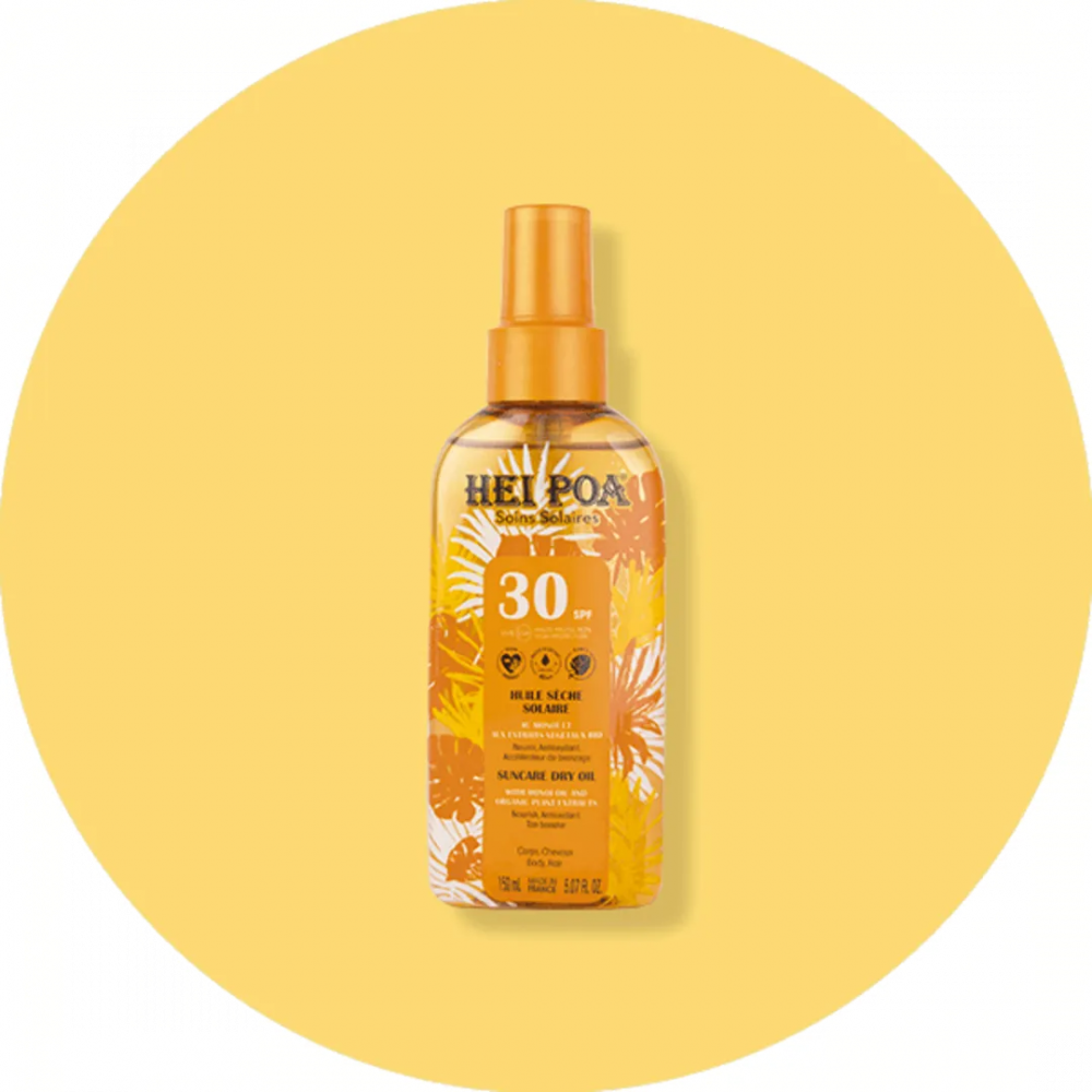 Hei Poa Huile Sèche au Monoï SPF 30 Parfum Tiaré – 150 ml