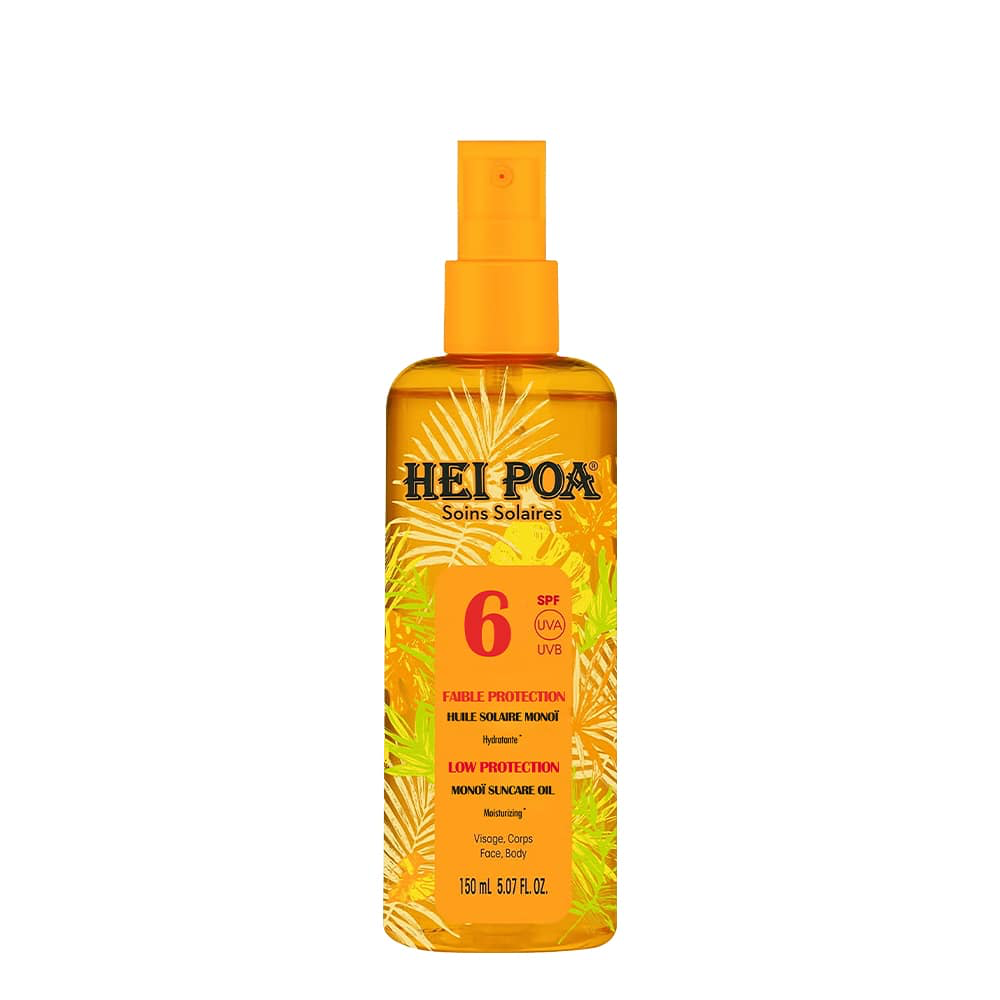 Hei Poa Huile Solaire Monoï Hydratante SPF 6 – 150 ml