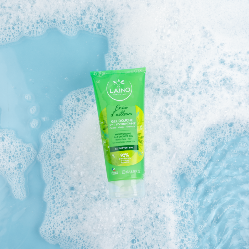 Laino Gel Douche 3-en-1 Envie d'Ailleurs au Thé Vert Bio – 200 ml