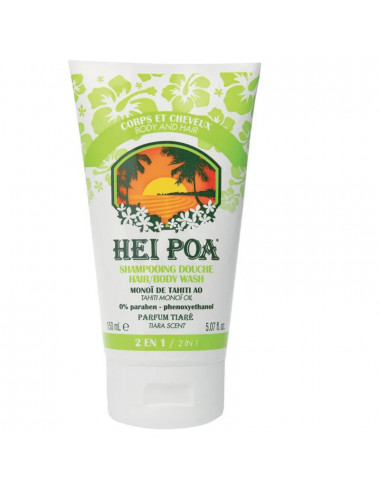 Hei Poa Shampooing Douche Corps et Cheveux au Tiaré – 150 ml
