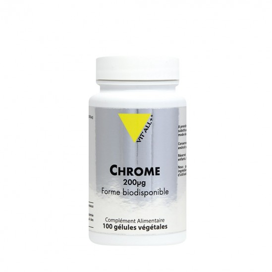 Vitall+ chrome 200 mcg 100 gélules Vitall+ chrome 200 mcg 100 gélules