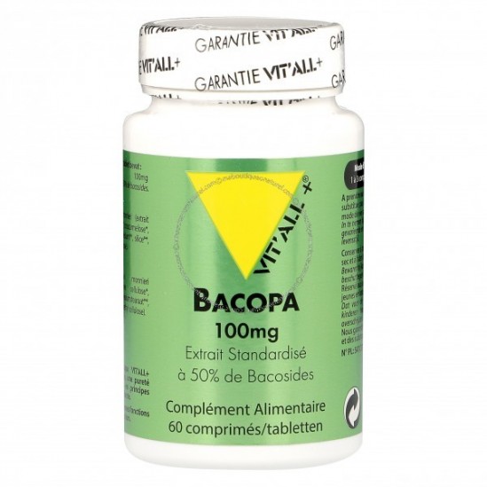 Vitall+ bacopa monnieri 100mg 60 comprimés Vitall+ bacopa monnieri 100mg 60 comprimés
