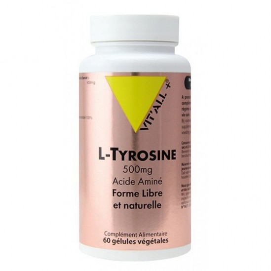 Vitall+ l-tyrosine 500 mg 60gélules Vitall+ l-tyrosine 500 mg 60gélules