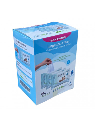 Gilbert Pack L'Essentiel Propreté Lingettes à l'Eau Biodégradables – Offre 2+1
