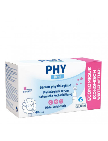 Gilbert Sérum Physiologique Physiodose – 40 Unidoses de 5 ml