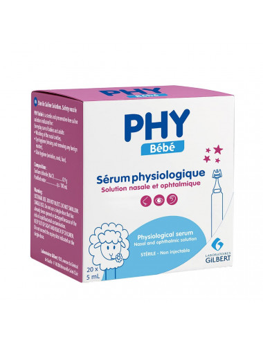 Gilbert Sérum Physiologique Physiodose – 20 Unidoses de 5 ml