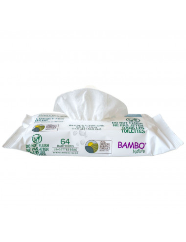 Bambo Nature – Lingettes Bébé Sans Parfum (Lotion à base d'eau)