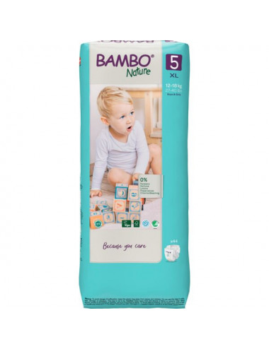 Bambo Nature – Couche Bébé Taille 5 (12-18 kg) 44 Unités