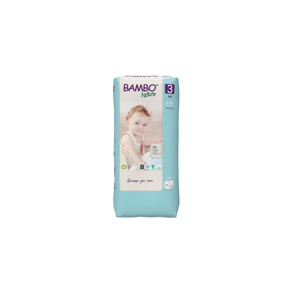 Bambo Nature – Couche Bébé Taille 3 (4-8 kg) 52 Unités