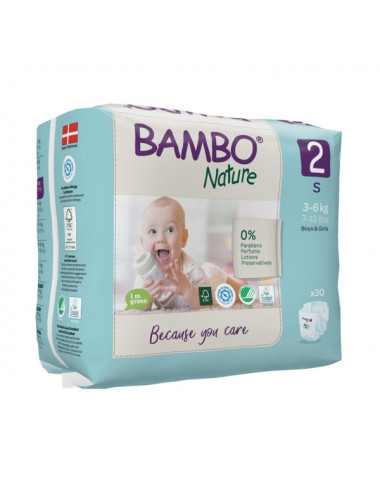 Bambo Nature – Couche Bébé Taille 2 (3-6 kg) 30 Unités