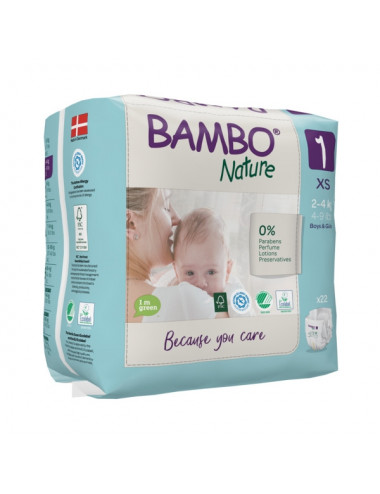 Bambo Nature – Couche Bébé Taille 1 (2-4 kg) 22 Unités