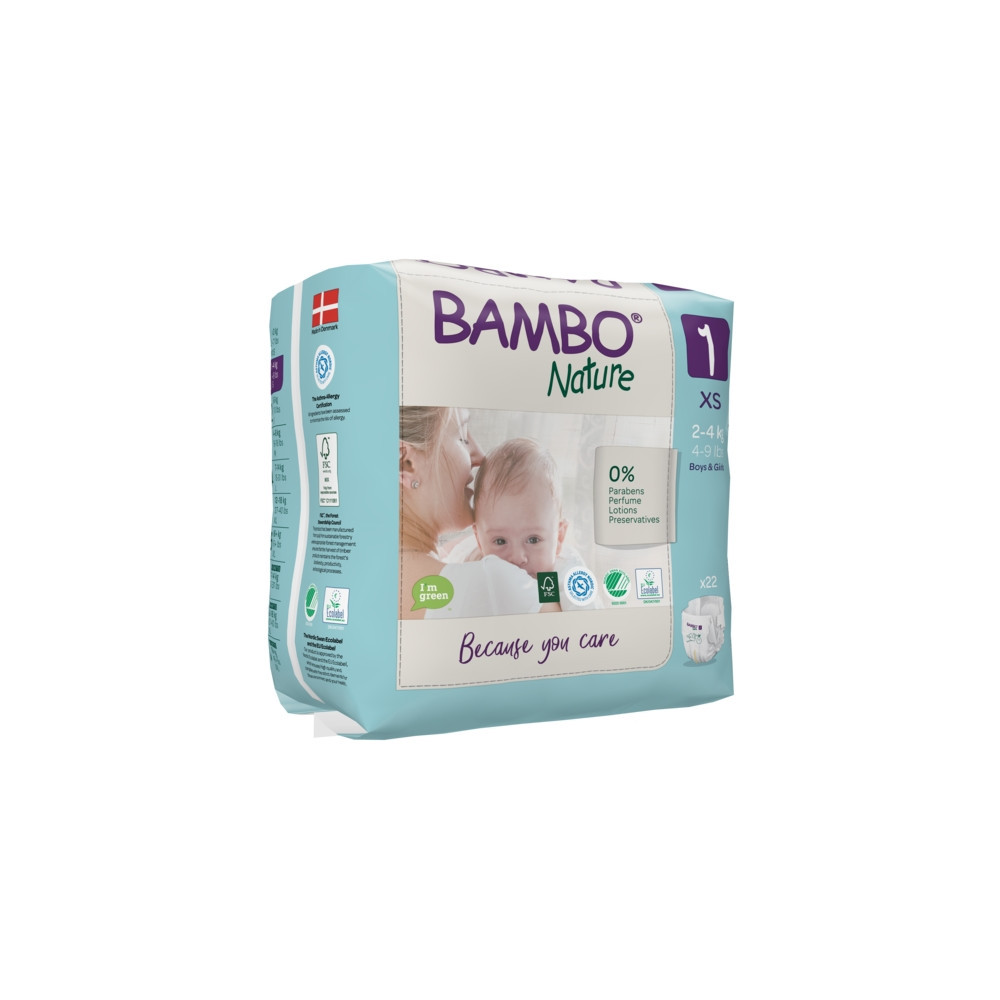 Bambo Nature – Couche Bébé Taille 1 (2-4 kg) 22 Unités