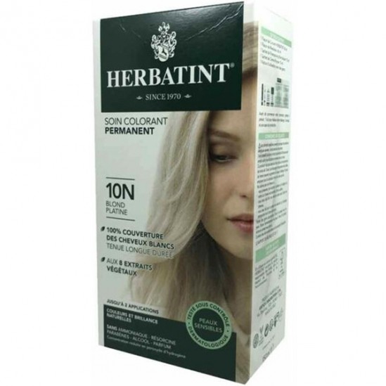 Herbatint soin colorant permanent 10n blond platine 150ml Herbatint soin colorant permanent 10n blond platine 150ml