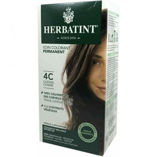 Herbatint gel colorant permanent 4c châtain cendre 60ml Herbatint gel colorant permanent 4c châtain cendre 60ml