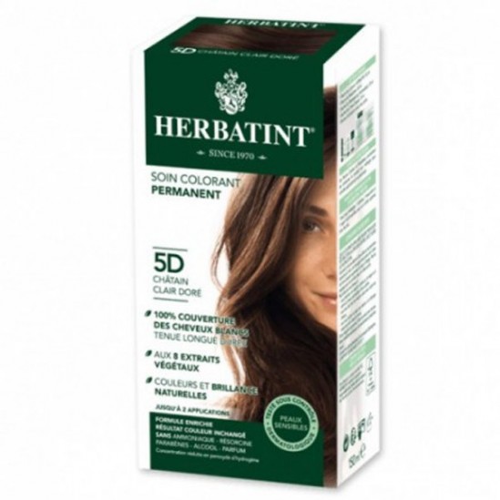 Herbatint gel colorant permanent 5d châtain clair doré 60ml Herbatint gel colorant permanent 5d châtain clair doré 60ml