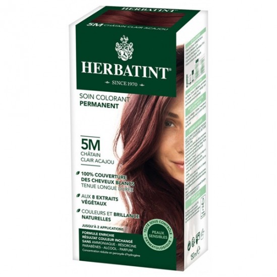 Herbatint gel colorant permanent 5m châtain clair acajou 60ml Herbatint gel colorant permanent 5m châtain clair acajou 60ml