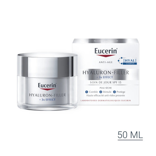 Eucerin HHYALURON-FILLER +3x EFFECT Soin de Jour Peau Sèche SPF 15