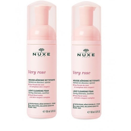 Nuxe Very rose Mousse Aérienne Nettoyante Lot de 2 x 150 ml Nuxe Very rose Mousse Aérienne Nettoyante Lot de 2 x 150 ml