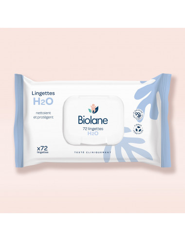 Biolane Lingettes H2O Haute Tolérance Biodégradables – Paquet de 72