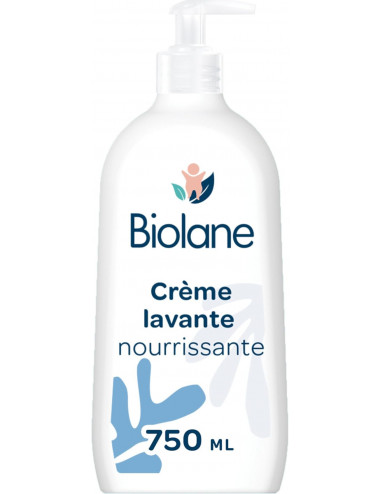 Biolane Crème Lavante Nourrissante Peaux Sèches Corps et Cheveux – 750 ml