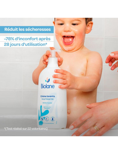 Biolane Crème Lavante Nourrissante Peaux Sèches Corps et Cheveux – 750 ml