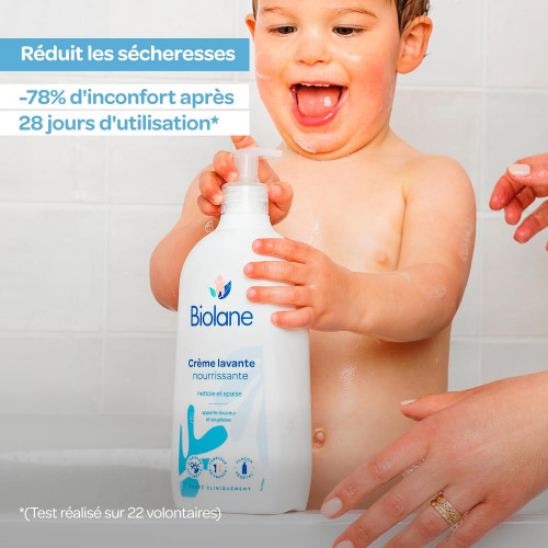 Biolane Crème Lavante Nourrissante Peaux Sèches Corps et Cheveux – 750 ml
