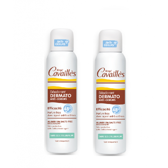Roge Cavailles Déo dermato anti-odeurs sans sels d'aluminium spray 150ml - Lot de 2 Roge Cavailles Déo dermato anti-odeurs sans sels d'aluminium spray 150ml - Lot de 2