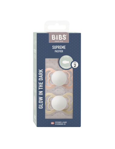 2 Sucettes BIBS Suprème Symétrique Blush / Vanilla - GLOW
