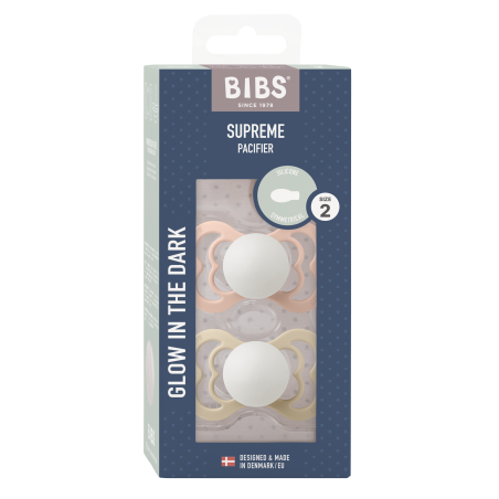 2 Sucettes BIBS Suprème Symétrique Blush / Vanilla - GLOW