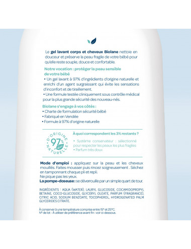 Biolane Gel Lavant Doux Corps et Cheveux 2-en-1 – 200 ml, 350 ml & 750 ml