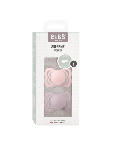 2 Sucettes BIBS Suprème Symétrique Blossom / Dusky Lilac