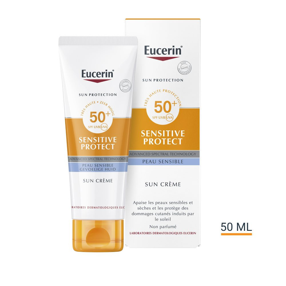 Eucerin Sun Protection Sensitive Protect Crème Visage SPF 50+ – 50 ml